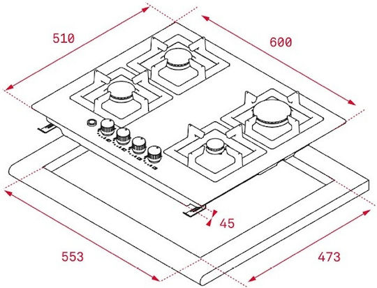 Teka Εστία Υγραερίου Αυτόνομη Inox 60x51εκ. Ασημί
