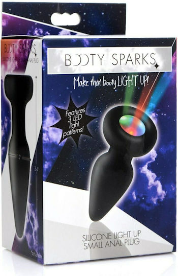 Booty Sparks Silicone Light Up Πρωκτική Σφήνα Small Μαύρη