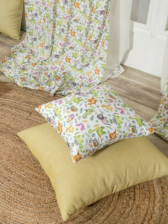 Teoran Kids Decorative Pillow Case Dino White 50x30cm