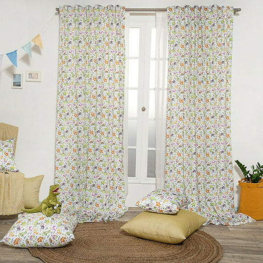 Teoran Față De Pernă Decorativă Pentru Copii Dino Albă 50x30cm