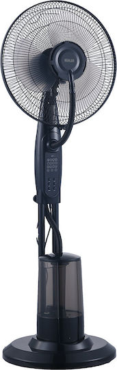 Muhler Ανεμιστήρας Υδρονέφωσης 75W Διαμέτρου 40.64cm με Τηλεχειριστήριο Μαύρος