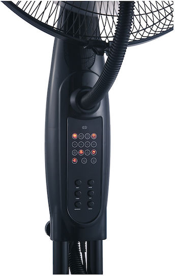 Muhler Ανεμιστήρας Υδρονέφωσης 75W Διαμέτρου 40.64cm με Τηλεχειριστήριο Μαύρος
