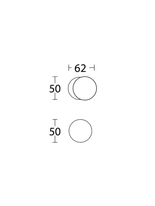 Convex Πόμολο Μεσόπορτας με Ροζέτα 697 Ζεύγος Ματ & Γυαλιστερό Χρώμιο