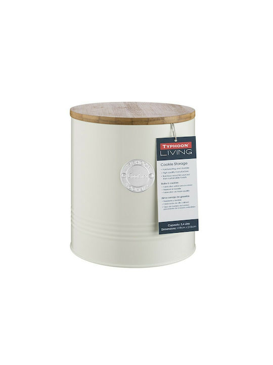 Typhoon Borcan pentru Biscuiți Metalic Bej 16x16x18buc 1buc Typhoon Borcan pentru Biscuiți Metalic Bej 16x16x18buc 1buc