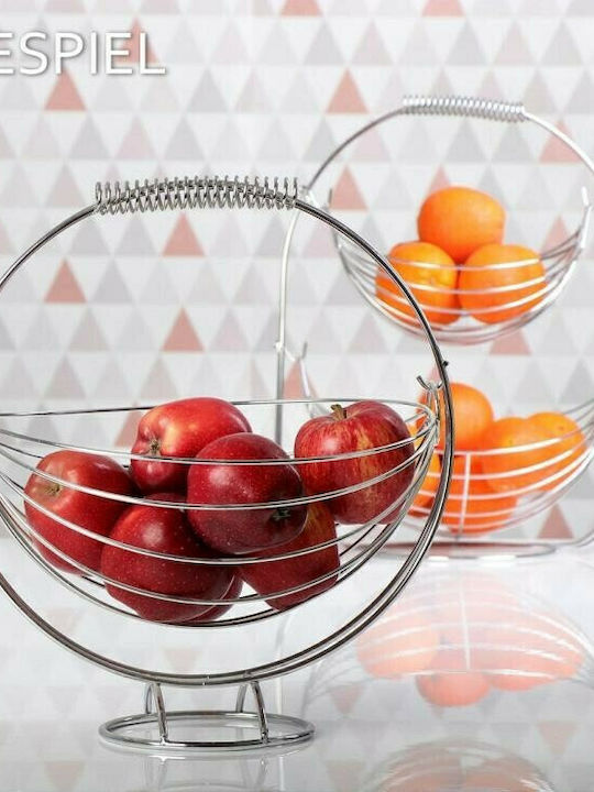 Espiel Obstschale Metallisch Silber 31x13x34cm