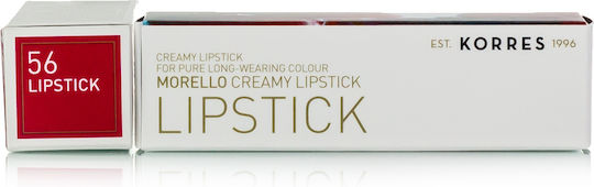Korres Morello Creamy Lipstick Long Lasting Sheer 56 Lush Cherry 3.5gr