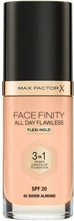 Max Factor Facefinity All Day Flawless Spf20 Liquid Foundation SPF20 45 Warm Almond 30ml