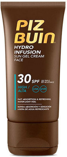 Piz Buin Hydro Infusion Sun Gel Cream Waterproof Sunscreen Gel Face SPF30 50ml