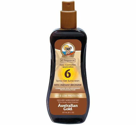 Australian Gold Gel Cu Bronzer Instant Ulei Pentru Corp Waterproof Produs Cu Protecție Solară SPF6 În Spray 237ml