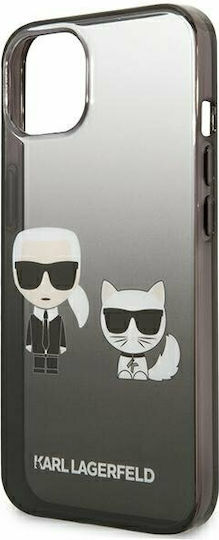 Karl Lagerfeld Ikonik Karl & Choupette Back Cover Πλαστικό Black Gradient (iPhone 13 mini)