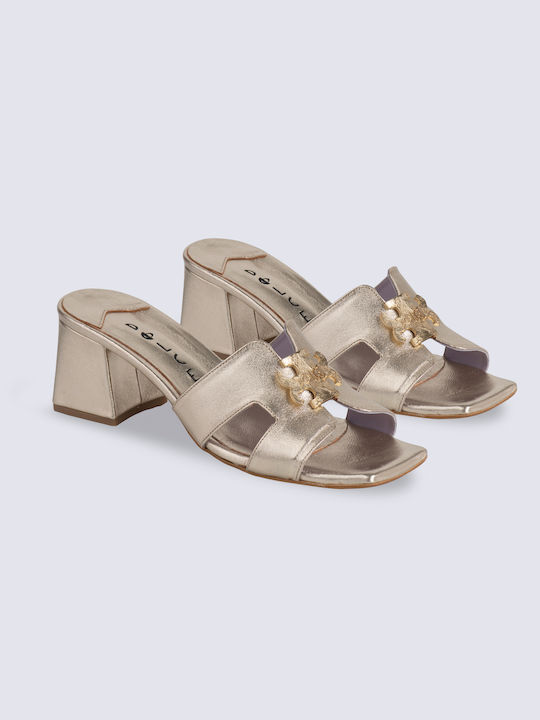 DOLCE Women's Gold Mules