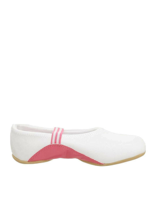 Kids Ballerinas Mary with Elastic Strap White