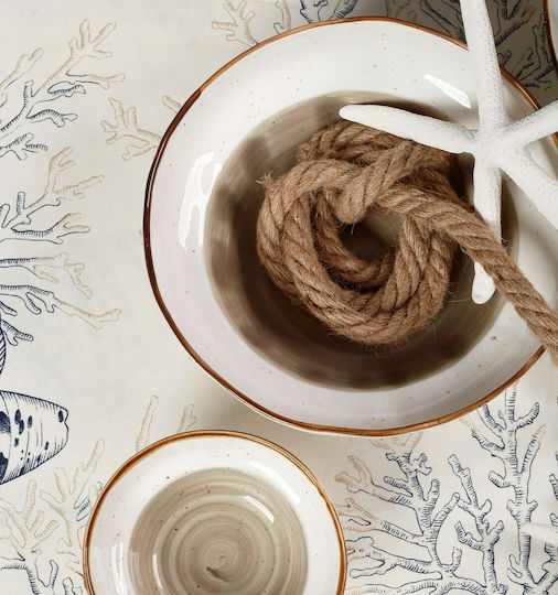 HFA Country Porcelain Salad Bowl Brown 20.7x20.7x8.1cm