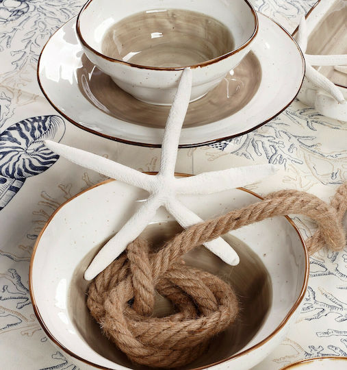 HFA Country Porcelain Salad Bowl Brown 20.7x20.7x8.1cm
