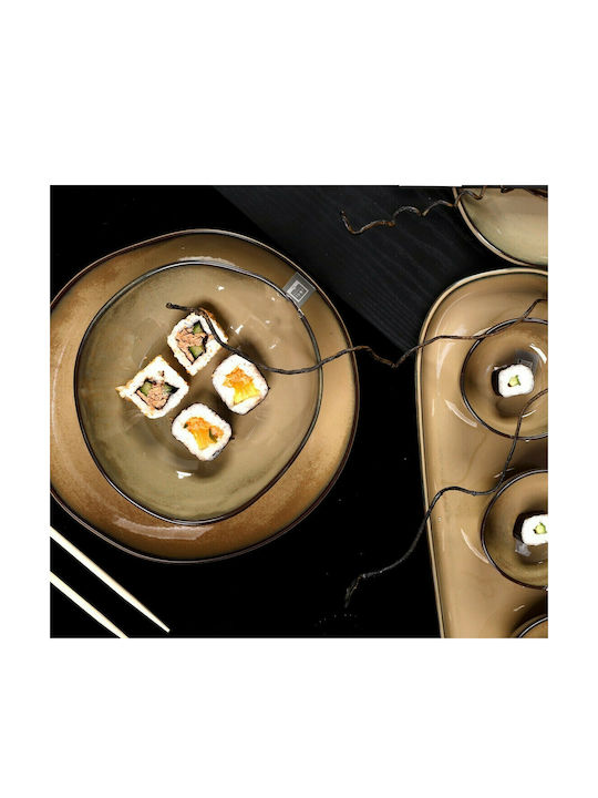 HFA Plate Shallow made of Porcelain Brown with Diameter 26cm