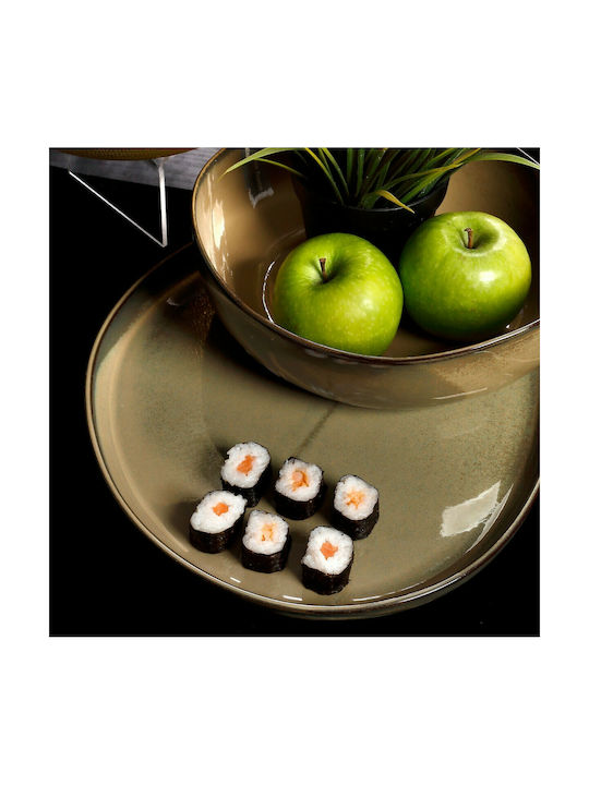 HFA Plate Shallow made of Porcelain Brown with Diameter 26cm