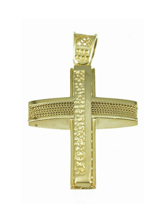 Mertzios.gr Gold Cross 14K Double Sided