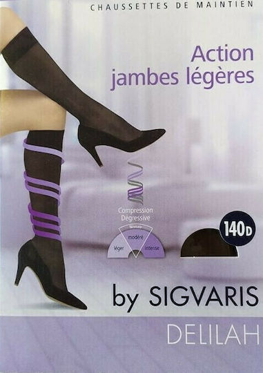 Sigvaris Delilah Ciorapi Compresivi Vițel Înalt Compresie Gradată 12-17 mmHg 140 Den Bej