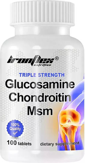 Ironflex Nutrition Glucosamine Chondroitin Msm Supplement for Joint & Bone Health 100 tabs