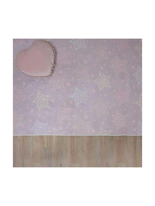 Palamaiki Grundi Kinder Teppich Sterne Rosa 120x180cm