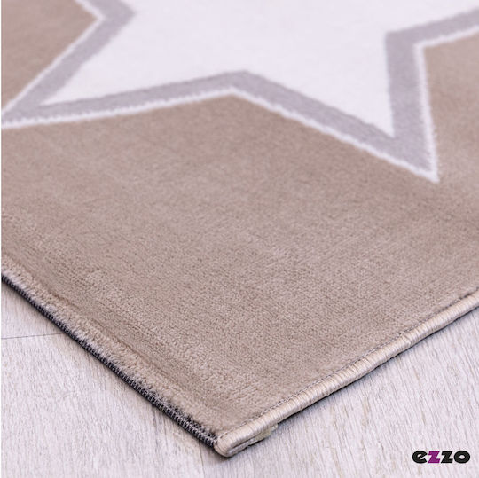 Ezzo A161ACD Kinder Teppich Sterne Beige 133x190cm Dicke 6mm