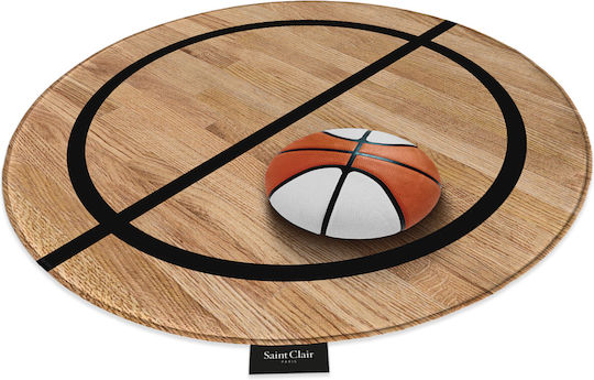 Saint Clair Hoop Παιδικό Χαλί Μπεζ Στρογγυλό με Διάμετρο 100cm