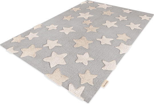 Guy Laroche Night Sky Детско килимче Звезди Памучно Сив 100x150см