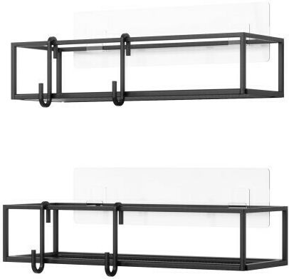 Umbra Cubico Wall Mounted Bathroom Shelf Metallic with 2 Shelves 32x12x10cm Black