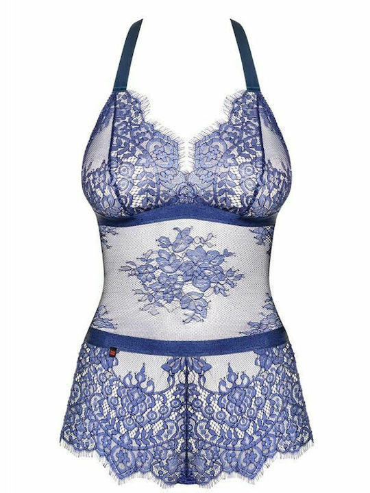 Obsessive Flowlace Sexy Bodysuit Blue