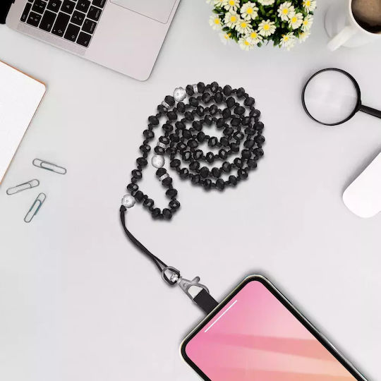 Borofone Crystal Diamond Neck Strap for Mobile Black