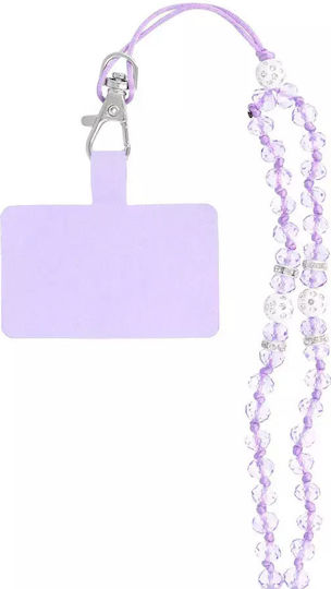Blue Star Crystal Diamond Neck Strap for Mobile Purple