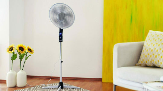 Blaupunkt ASF701 Ventilator Sockel 55W Lüfterdurchmesser 40cm mit Fernbedienung Graues