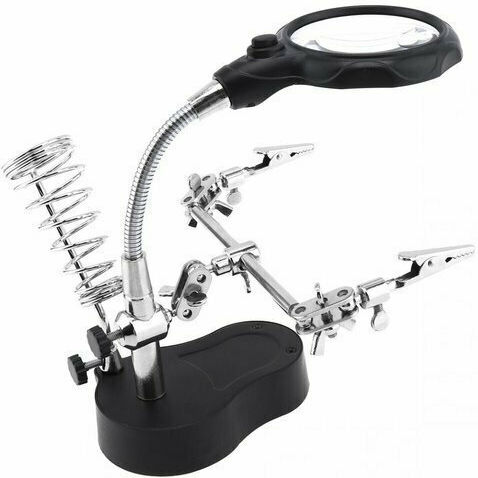 Bigstren Third Hand Tabletop Magnifying Lense with Light 1pcs