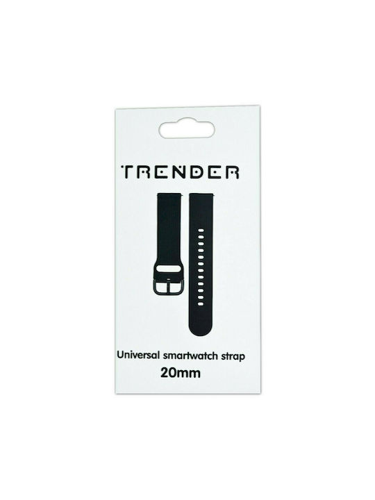 Trender Sport Λουράκι Σιλικόνης Μαύρο (Universal 20mm)
