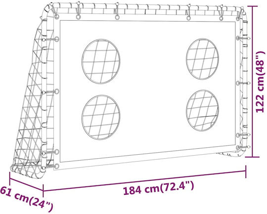 vidaXL Football Training Target Net 184x61x122cm