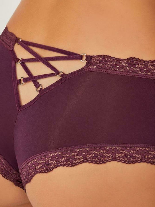 Femeie Boxer cu Dantelă Violet