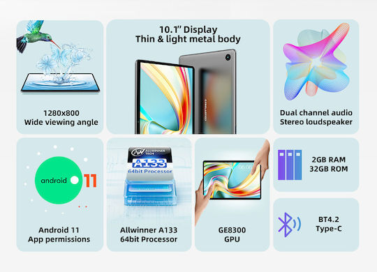 Teclast P25 10.1" Tablet (2GB/32GB) Γκρι