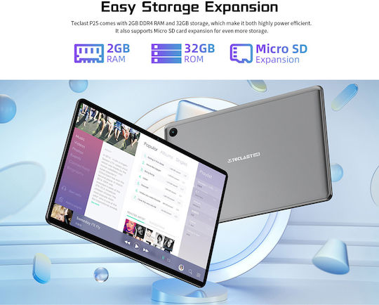 Teclast P25 10.1" Tablet (2GB/32GB) Γκρι