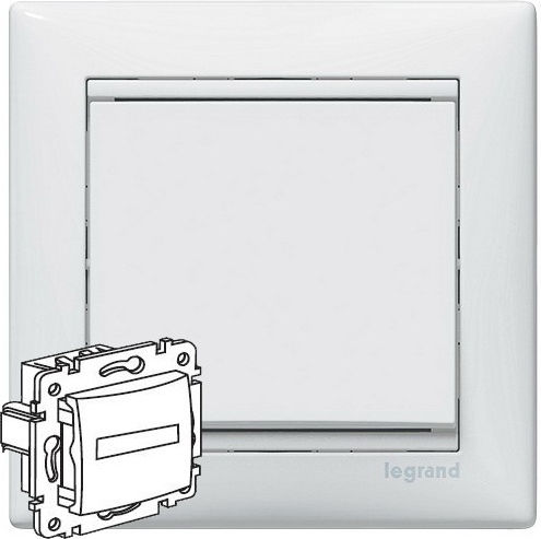 Legrand Valena Front Plate Wall Push Bell Button without Frame Μονό Φωτεινό White 774217