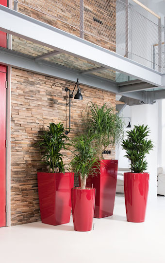 Lechuza Rondo Self-watering Plastic Flower Pot Red 32.5x32.5x56.5cm