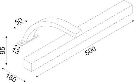 Aca Vide Φωτιστικό Μπάνιου/Πίνακα LED Ασημί 50x16x9.5εκ. Aca Vide Φωτιστικό Μπάνιου/Πίνακα LED Ασημί 50x16x9.5εκ.