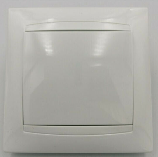 Bassiakos Chalkida Recessed Wall Switch Single with Frame Medium White