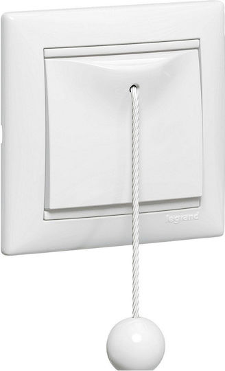 Legrand Valena Front Plate Wall Push Cord Button without Frame Τραβηχτό White 774419