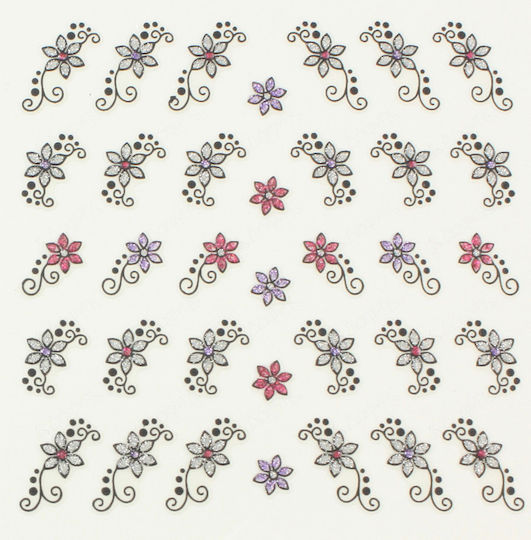 Various Flower Park Stickers with Design,art stickers for Nails in Various Colors