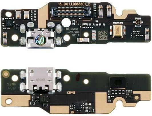 Xiaomi Πλακέτα με Θύρα Φόρτισης & Επαφή Κεραίας & Μικρόφωνο Service Pack (Redmi Note 6 Pro)
