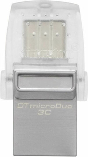 Kingston DataTraveler MicroDuo 3C 128GB USB 3.1 Stick with connection USB-A & USB-C Purple