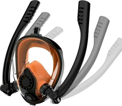 XDive Silicone Full Face Diving Mask 61052 Dual L/XL Orange