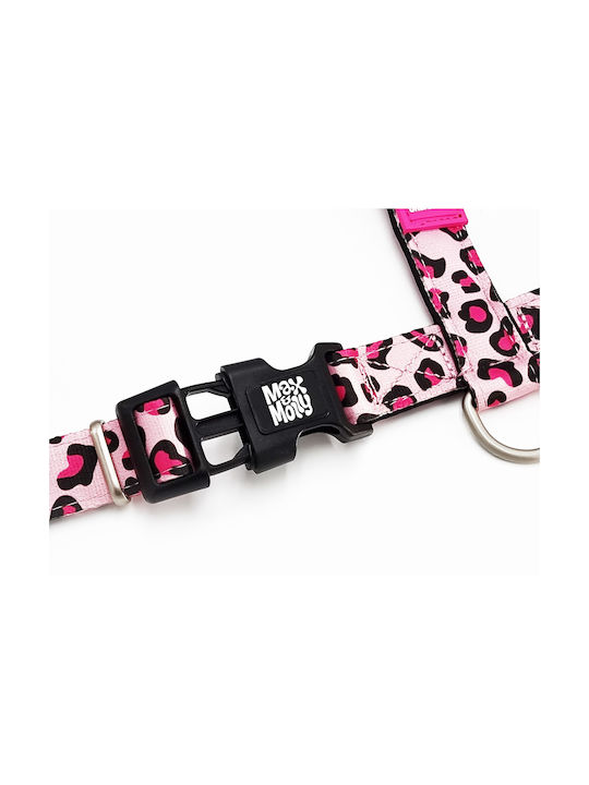 Max & Molly Ham pentru câini Leopard Pink Roz Mediu 20mm x 53-69cm MM0028
