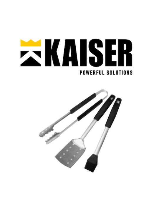 Kaiser Σετ 3 Εργαλείων BBQ με Πινέλο, Σπάτουλα και Τσιμπίδα