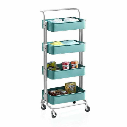 Wheeled Metallic Tool Carrier 4 Slot W45xD35xH107cm